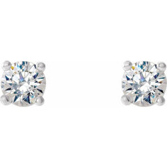 14K White Gold 1/5 CTW Lab-Grown Diamond 4-Prong Stud Earrings