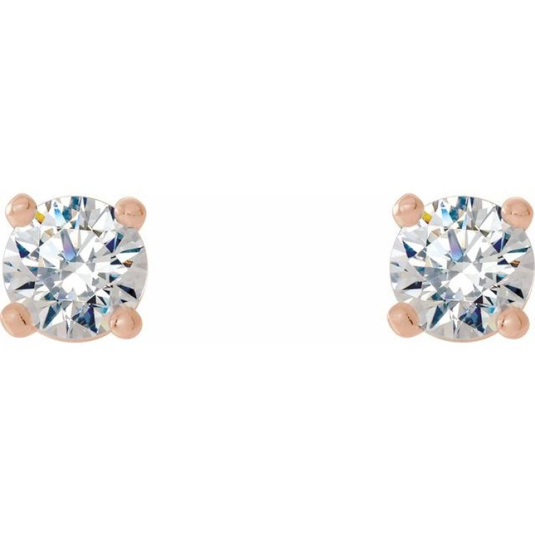 14K Rose Gold 1/4 CTW Lab-Grown Diamond 4-Prong Stud Earrings