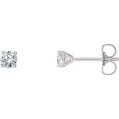 14K White Gold 1/3 CTW Lab-Grown Diamond 4-Prong Stud Earrings