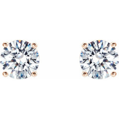 14K Rose Gold 1/2 CTW Lab-Grown Diamond 4-Prong Stud Earrings