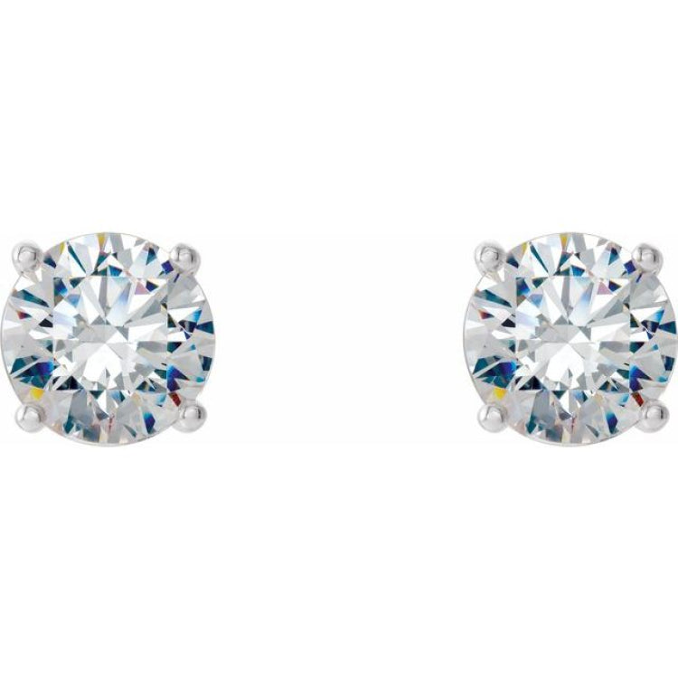 14K White Gold 5/8 CTW Lab-Grown Diamond 4-Prong Stud Earrings