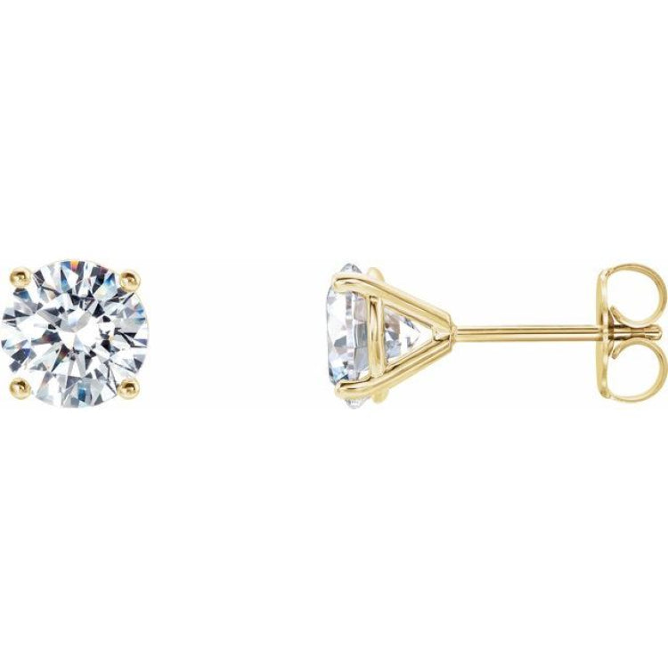 14K Yellow Gold 1 CTW Lab-Grown Diamond 4-Prong Stud Earrings