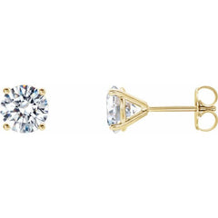 14K Yellow Gold 1 CTW Lab-Grown Diamond 4-Prong Stud Earrings