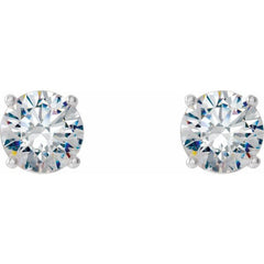 14K White Gold 1 CTW Lab-Grown Diamond 4-Prong Stud Earrings