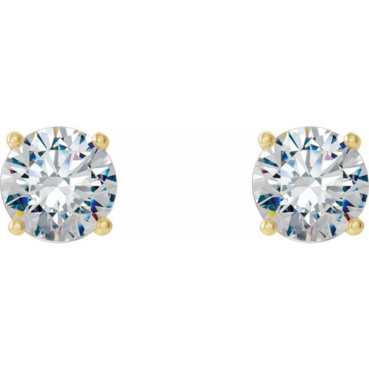 14K Yellow 2 CTW Lab-Grown Diamond 4-Prong Stud Earrings