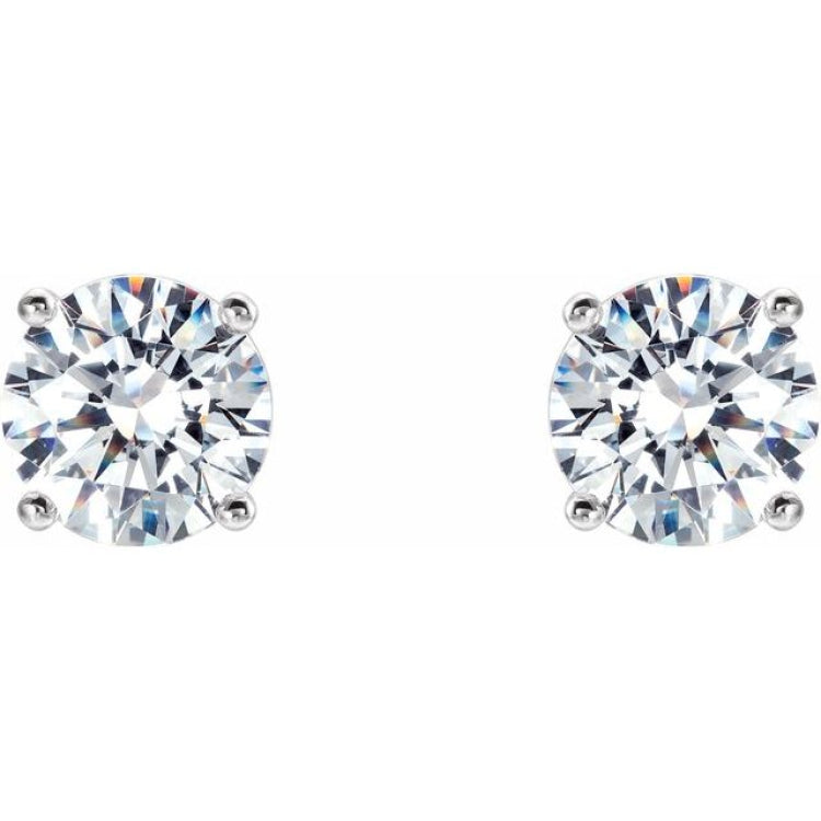 14K White Gold 2 CTW Lab-Grown Diamond 4-Prong Stud Earrings