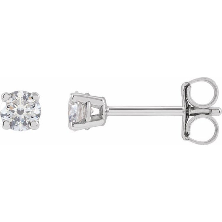 14K White Gold 1/8 CTW Lab-Grown Diamond Earrings