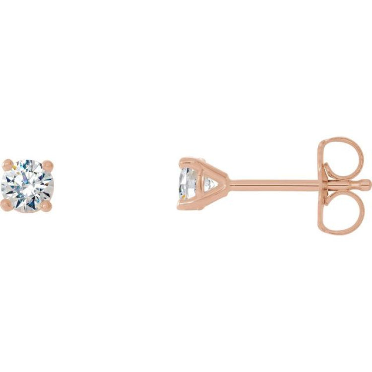 14K Rose Gold 1/8 CTW Lab-Grown Diamond Stud Earrings