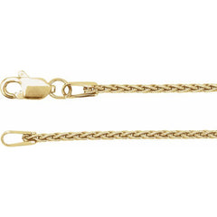 14K Yellow 1.25 mm Wheat 18" Chain