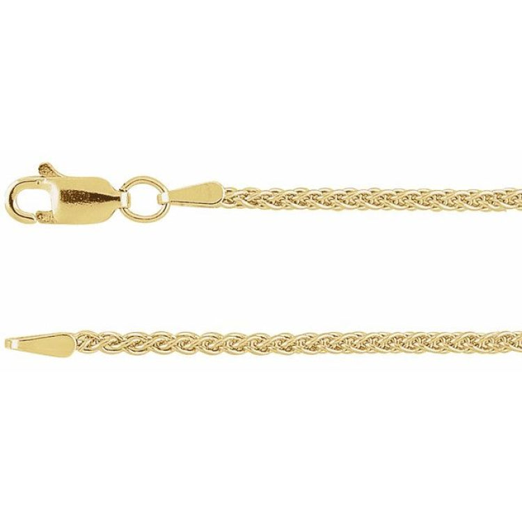 14K Yellow 1.8 mm Wheat 18" Chain