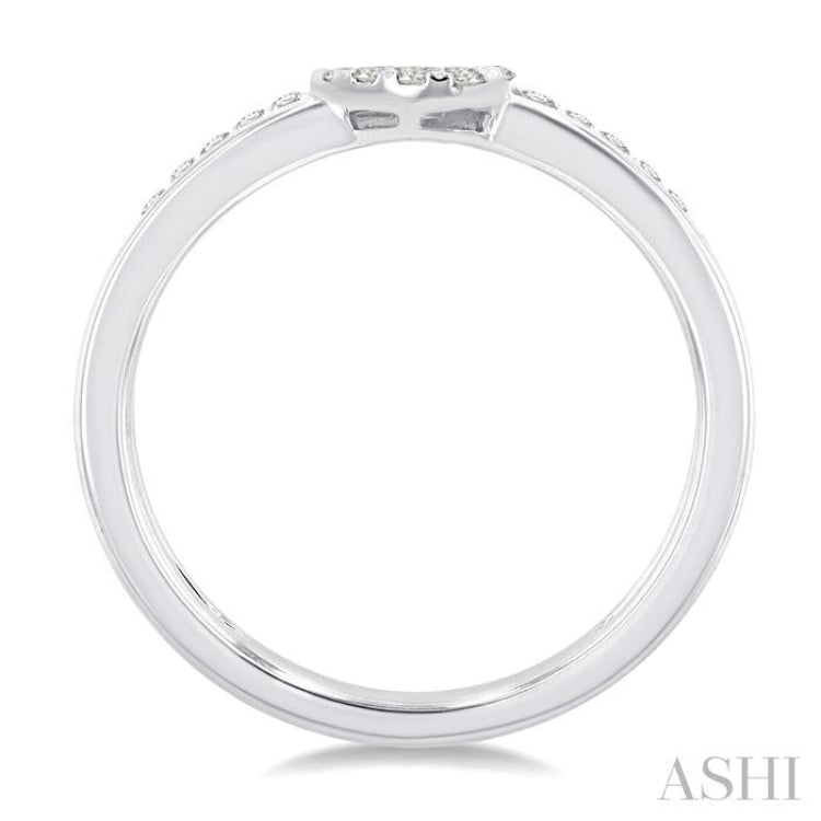 1/4 Ctw Double Row Pear Shape Lovebright Round Cut Diamond Ladies Ring in 10K White Gold