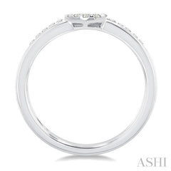 1/4 Ctw Double Row Pear Shape Lovebright Round Cut Diamond Ladies Ring in 10K White Gold