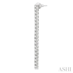 2 ctw Single Line Drop Round Cut Diamond Tennis Earring in 14K White Gold