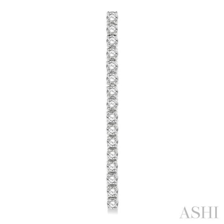 3 ctw Single Line Drop Round Cut Diamond Tennis Earring in 14K White Gold