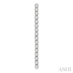 3 ctw Single Line Drop Round Cut Diamond Tennis Earring in 14K White Gold