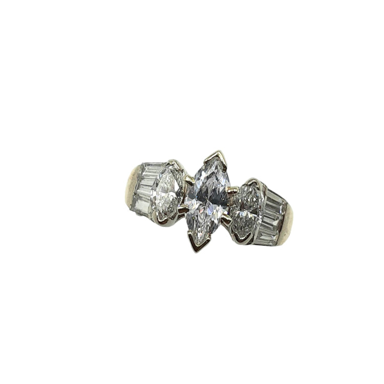 APPRAISED $2150 - 14kt Yellow Gold - T - .78ct Diamond Semi-Mount CZ Center 