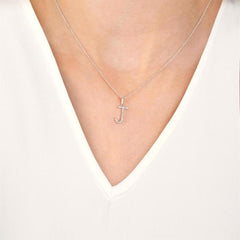 1/10 Ctw Initial 'A' Round Cut Diamond Fashion Pendant With Chain in Sterling Silver