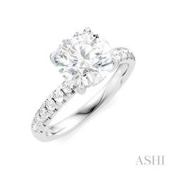 1/3 Ctw Circular Shape Round Cut Diamond Semi-Mount Engagement Ring in 14K White Gold
