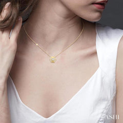 3/8 Ctw Hexagon Shape Single Cut Diamond Fashion Necklace in 14K Yellow Gold