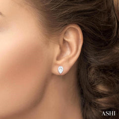 1/5 Ctw Petite Bezel Set Pear Cut Diamond Fashion Stud Earrings in 10K White Gold
