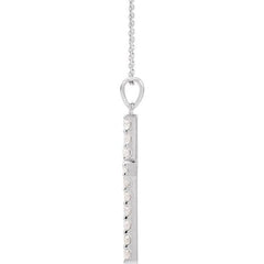 Sterling Silver 1/10 CTW Natural Diamond Cross 18" Necklace