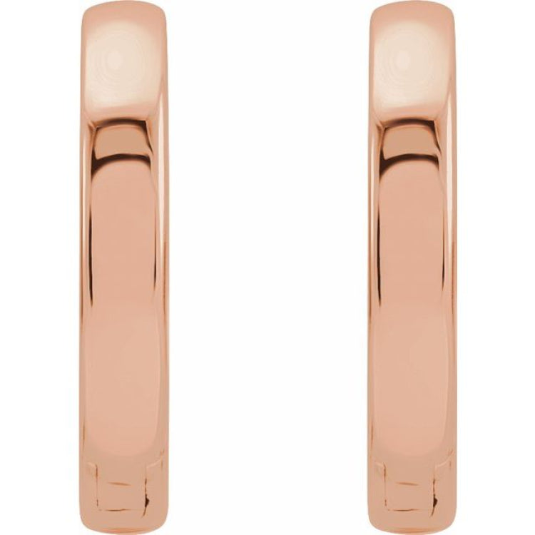 14K Rose Hinged 12 mm Hoop Earrings
