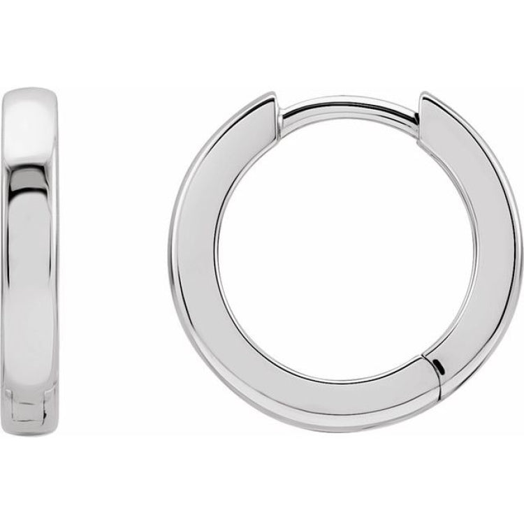 Platinum Hinged 12 mm Hoop Earrings