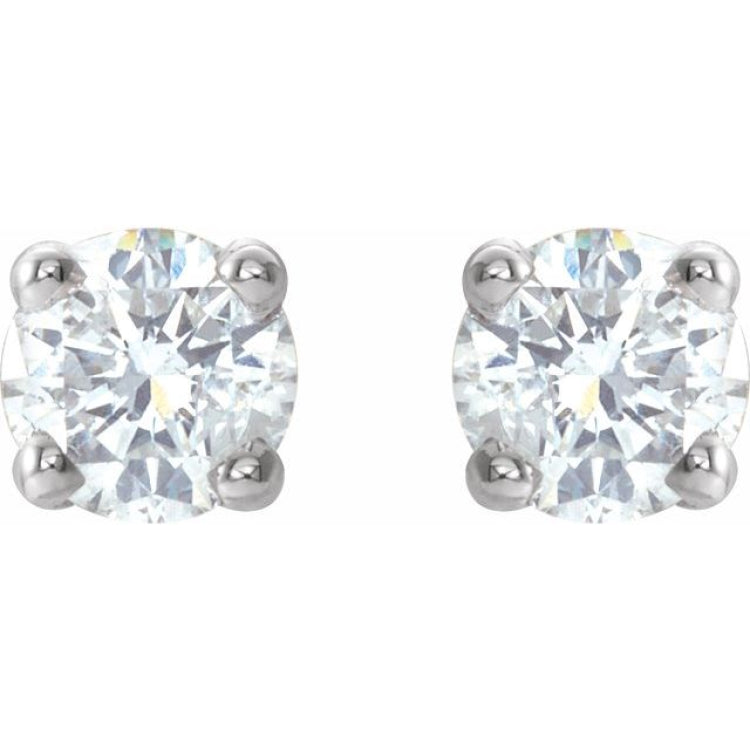 Platinum 1/6 CTW Natural Diamond Stud Earrings