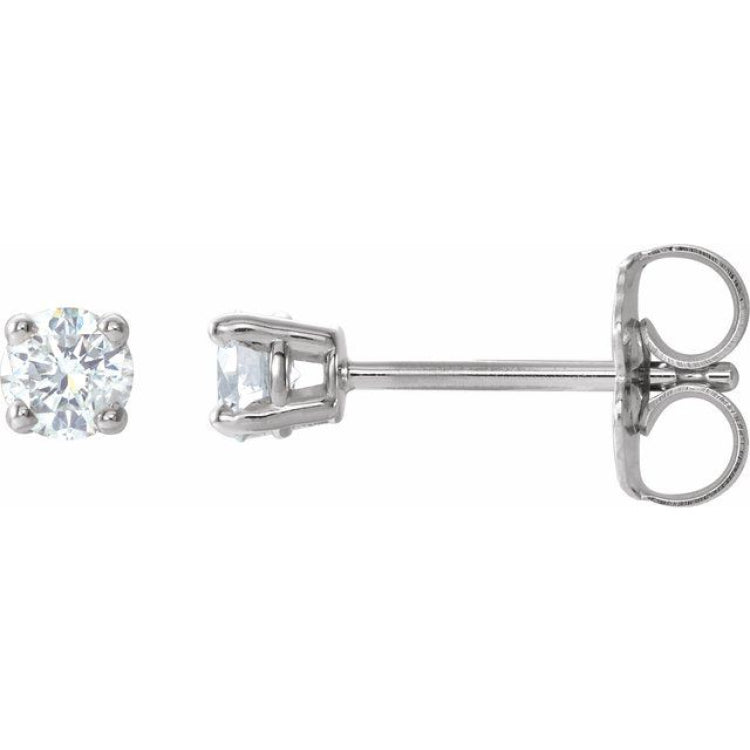 14K White Gold 1/6 CTW Natural Diamond Earrings