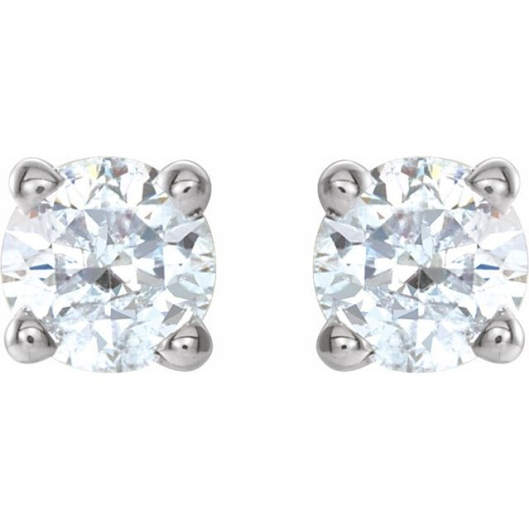 Sterling Silver 3/8 CTW Natural Diamond Stud Earrings
