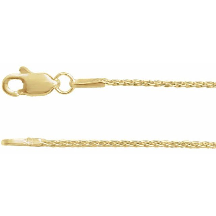 14K Yellow Gold-Filled 2.4 mm Wheat 7" Chain
