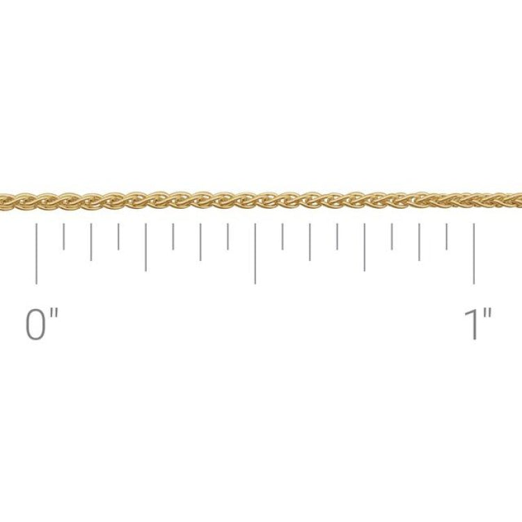 14K Yellow Gold-Filled 2.4 mm Wheat Chain by the Inch