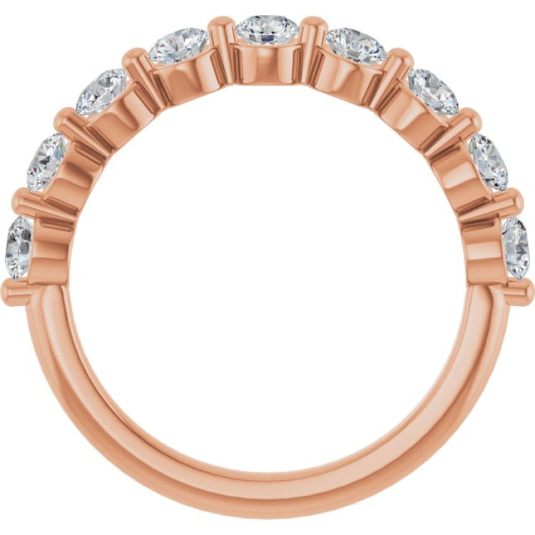 14K Rose 9/10 CTW Lab-Grown Diamond Anniversary Band