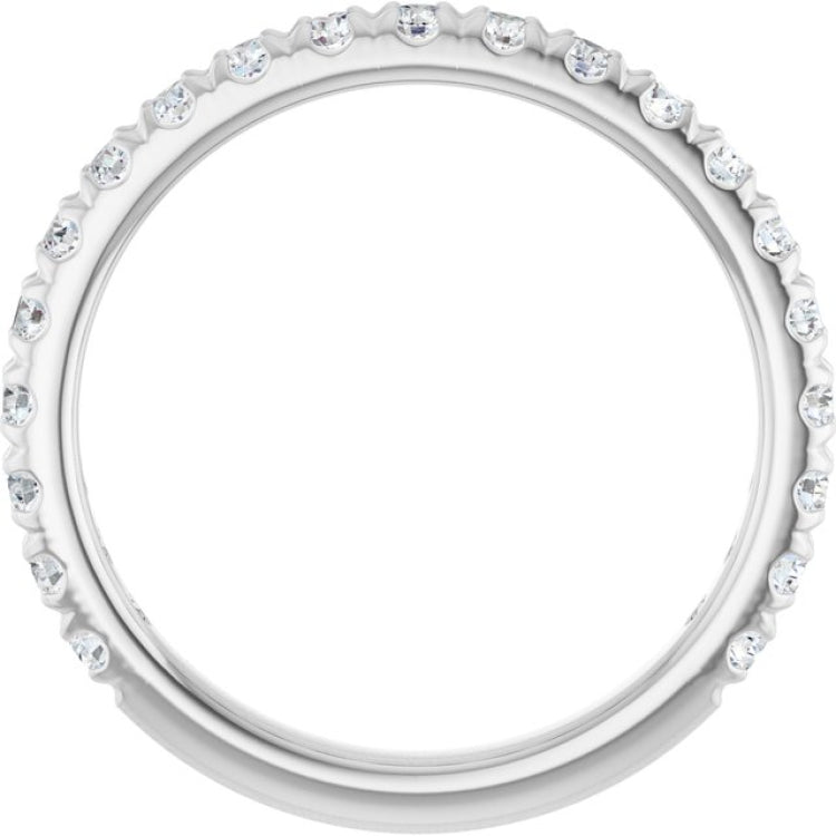 14K White 5/8 CTW Lab-Grown Diamond French-Set Anniversary Band