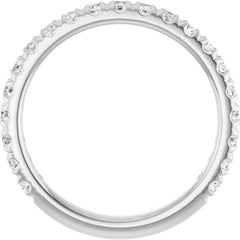14K White 5/8 CTW Lab-Grown Diamond French-Set Anniversary Band