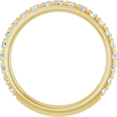 14K Yellow 5/8 CTW Lab-Grown Diamond French-Set Anniversary Band
