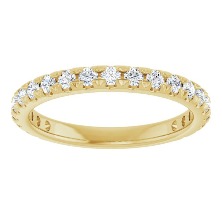 14K Yellow 5/8 CTW Lab-Grown Diamond French-Set Anniversary Band