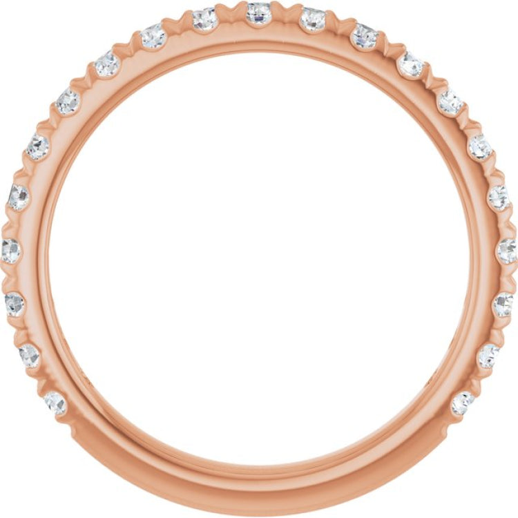 14K Rose 5/8 CTW Lab-Grown Diamond French-Set Anniversary Band