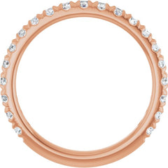 14K Rose 5/8 CTW Lab-Grown Diamond French-Set Anniversary Band
