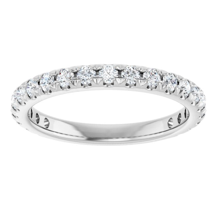 Platinum 5/8 CTW Lab-Grown Diamond French-Set Anniversary Band
