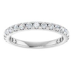 Platinum 5/8 CTW Lab-Grown Diamond French-Set Anniversary Band