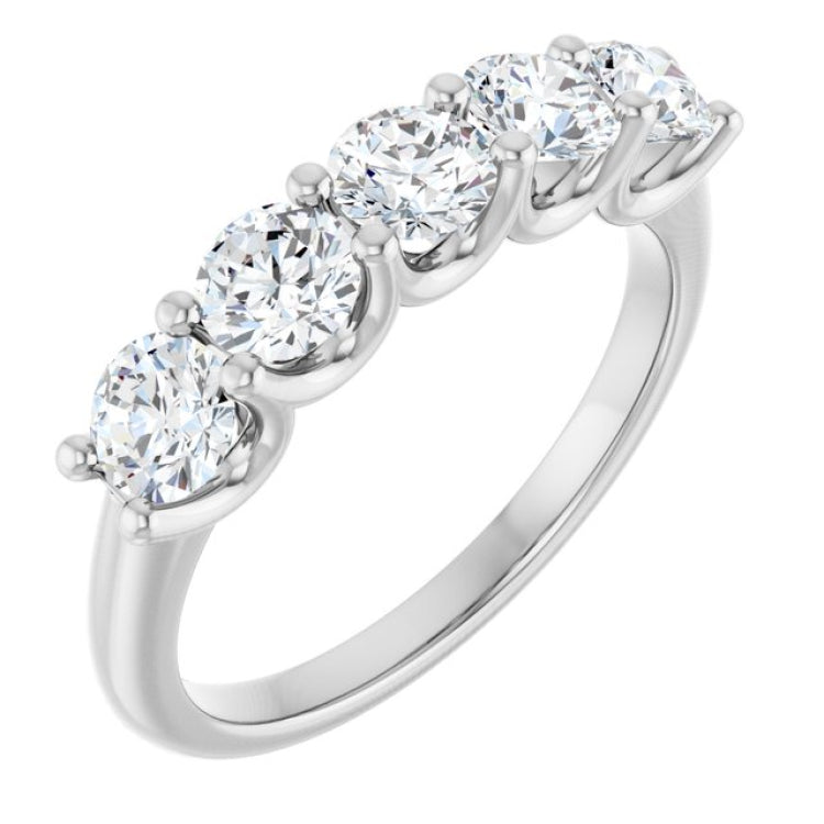 14K White 1 1/3 CTW Lab-Grown Diamond Anniversary Band
