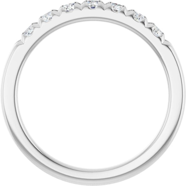 14K White 3/8 CTW Lab-Grown Diamond French-Set Anniversary Band