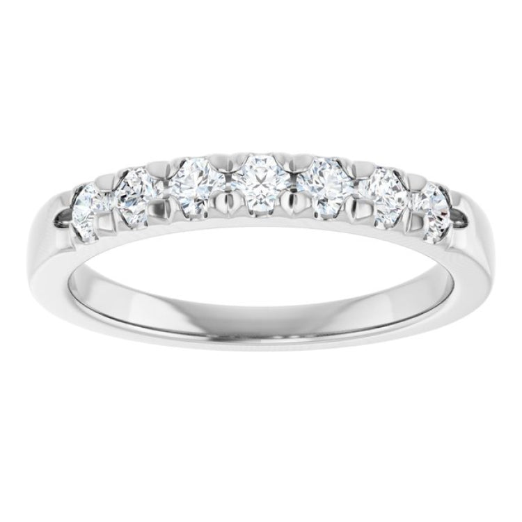 14K White 3/8 CTW Lab-Grown Diamond French-Set Anniversary Band