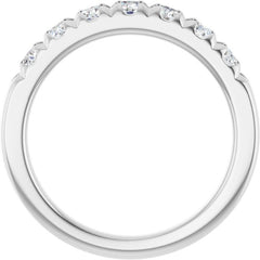 14K White 3/4 CTW Lab-Grown Diamond French-Set Anniversary Band
