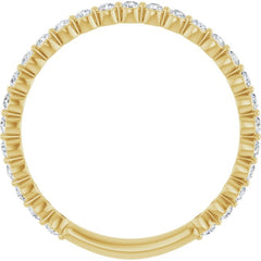 14K Yellow 1 1/6 CTW Lab-Grown Diamond Anniversary Band