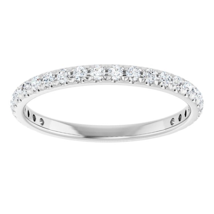 14K White 1/3 CTW Lab-Grown Diamond French-Set Anniversary Band