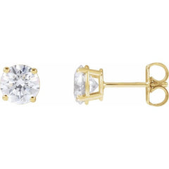 14K Yellow Gold 4 CTW Lab-Grown White Diamond Earrings