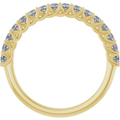 14K Yellow 7/8 CTW Natural Diamond Anniversary  Band
