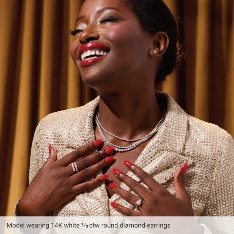 14K White 6 mm Natural Aquamarine Earrings